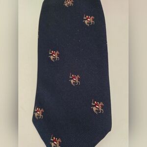 J.D. Christopher London New York Silk Blue Polo Ponies Tie New With Tags Preppy